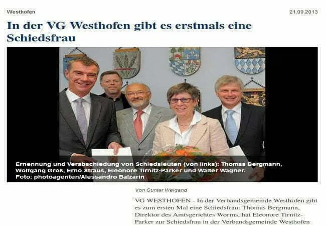 In der VG Westhofen gibt es erstmals mit Elenore Tirnitz Parker eine Schiedsfrau ernannt von Richter Bergmann AG Worms-01