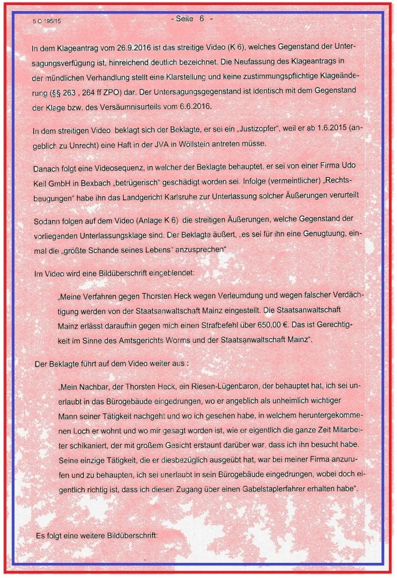 Landgericht Mainz Richter Schäfer Urteil für Thorsten Heck Eich und Ronja Heck Eich und LSH Anwaltskanzlei Pforzheim-06