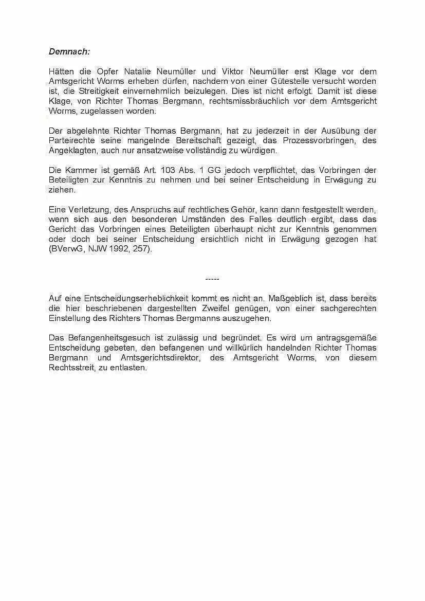 Befangenheitsantrag gegen Direktor Thomas Bergmann OLG Koblenz im Strafprozess am Amtsgericht Worms Seite-4
