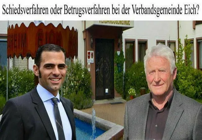 Schiedsverfahren oder Betrugsverfahren bei der VG Eich mit Maximilian Abstein und Karl Hartweck sowie Staatsanwaltschaft Mainz und AG Worms
