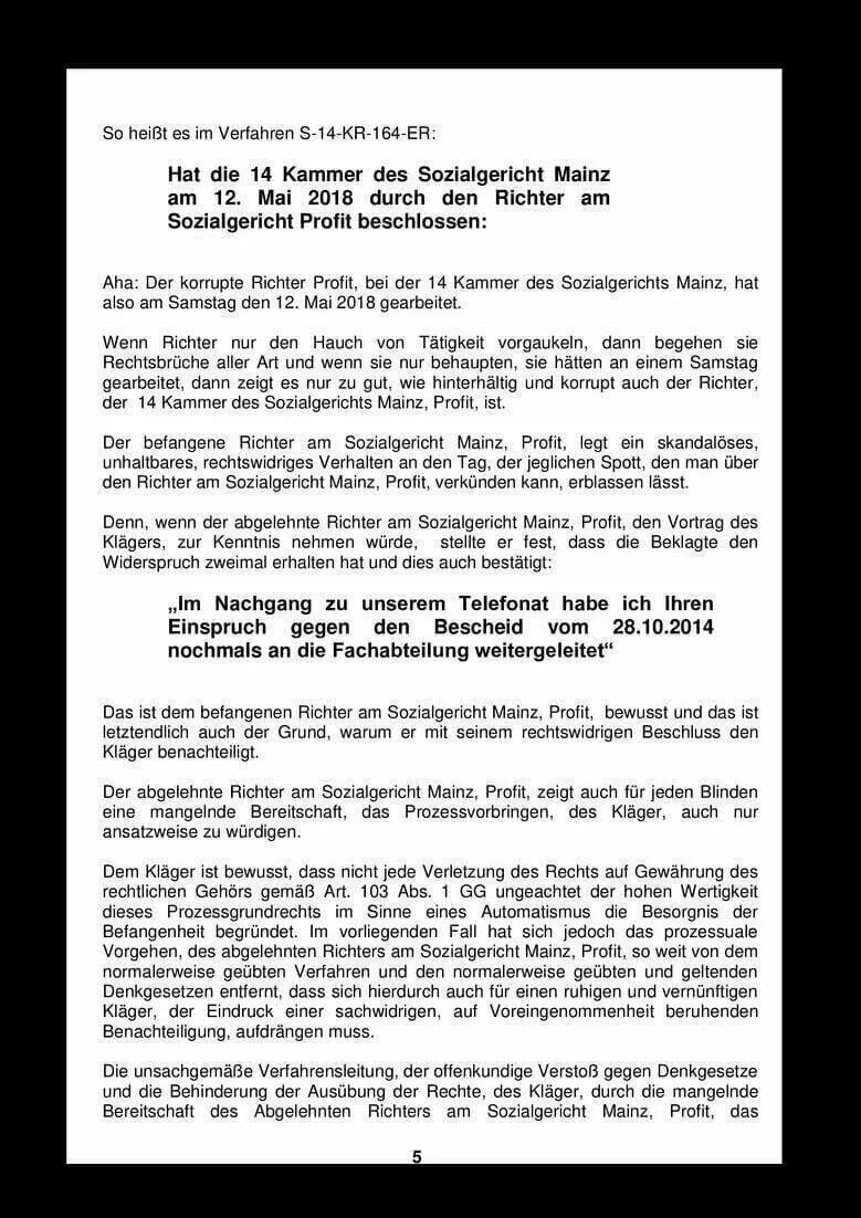 Staatssekretär David Profit und sein Befangenheitsantrag als Richter am Sozialgericht Mainz ist Korruption genauso wie Machtmissbrauch im Amt-Seite-5