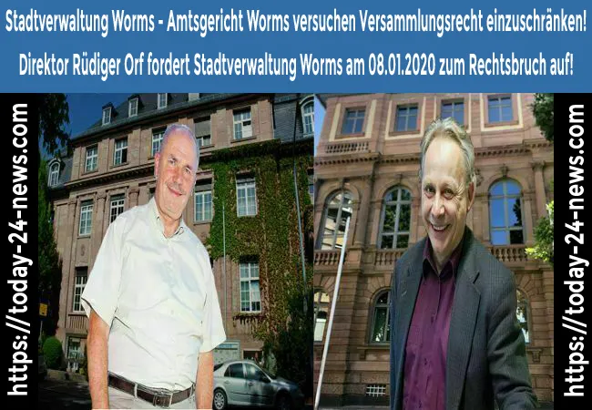 Direktor Orf AG Worms fordert Oberbürgermeister Adolf Kessel Worms zum Rechtsbruch auf.