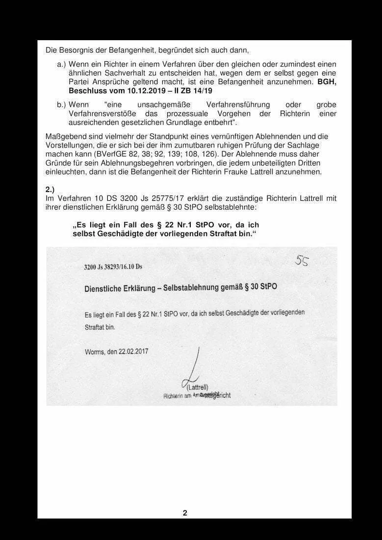 Richterin Lattrell Amtsgericht AG Worms Befangenheitsantrag Staatsanwaltschaft Mainz Justizskandal RLP Justizversagen-02