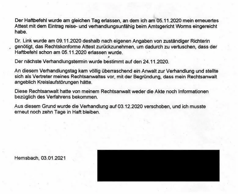 Richterin Karen Brandt Amtsgericht Worms OSta Rainer Hofius Staatsanwaltschaft Mainz Eidesstattliche Versicherung Seite-02