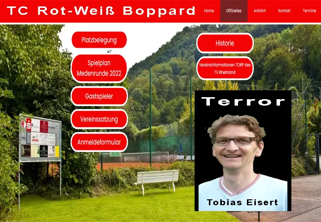 TC Boppard Winfried Schreiber Umweltministerium RLP und Tobias Eisert Landgericht Mainz betreiben für den Tennisclub in Boppard neue Domain