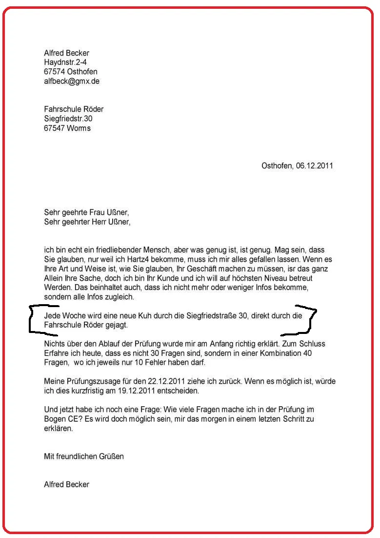 Protokoll 10 und die Aussagen von Petra Ussner Worms und Heinz Juergen Ussner Worms von der Fahrschule Röder Worms-06-12-2011