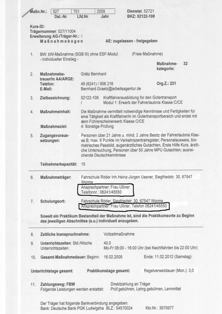 Protokoll 19 und die Aussagen von Petra Ussner Worms und Heinz Juergen Ussner Worms von der Fahrschule Röder Worms-23-09-2011