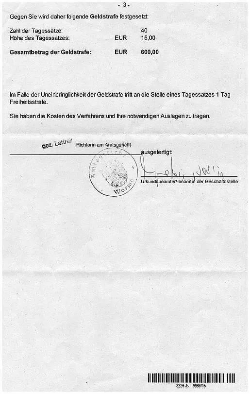 Strafantrag durch Udo Keil Bexbach beim Amtsgericht Worms nach Beleidigungsanzeige bei Staatsanwaltschaft Mainz Seite-3
