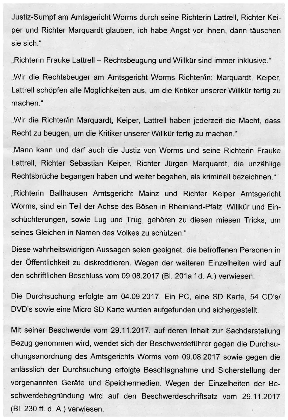 Beschluss Landgericht Mainz 03.04.2018 Beschwerde Wohnungsdurchsuchung Richter Koch Richter Poetsch Richter Althaus-03