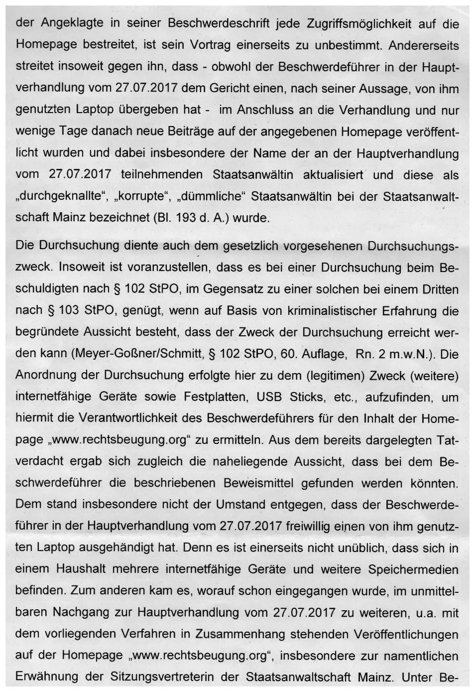Beschluss Landgericht Mainz 03.04.2018 Beschwerde Wohnungsdurchsuchung Richter Koch Richter Poetsch Richter Althaus-06