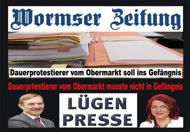 Claudia Wößner und Johannes Götzen sind mit Wormser Zeitung, die Lügenpresse. Richterin Frauke Lattrell ist am AG Worms befangen gewesen.