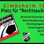 SV Gimbsheim 1911 - Ein Platz für Rechtsaußen unterstützt Polizeigewalt und Justizterror bei Polizei Worms und der Justiz in Worms und Mainz