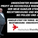 Ungesühnter Missbrauch - David Profit an Hochschule Rhein Main. Der neue Kanzler steht für Rechtsbeugung und Willkür bei Polizei und Justiz