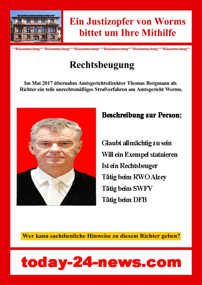 Richter Thomas Bergmann Landgericht Bad Kreuznach und DFB Vize RWO Alzey Plakat