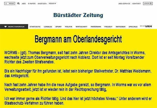 Richter Matthias Weidemann wird Nachfolger Amtsgericht Worms von Richter Thomas Bergmann LG Bad Kreuznach